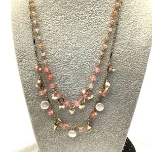 Chloe + Isabel Pink and Gold Layered Necklace